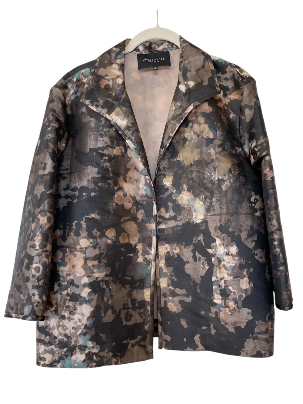 Lafayette 148 New York Metallic Bronze and Black Patterned Jacket